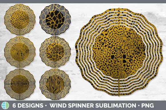 Amber Animal Print Wind Spinner: Wild Patterns for Digital Design