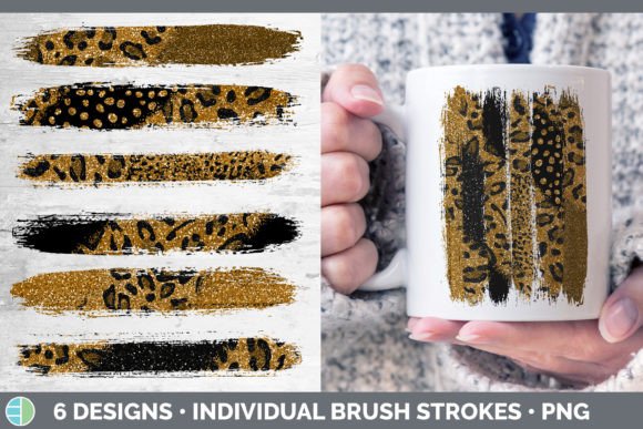 Animal Print Glitter Brush Strokes: Bold Sublimation Designs
