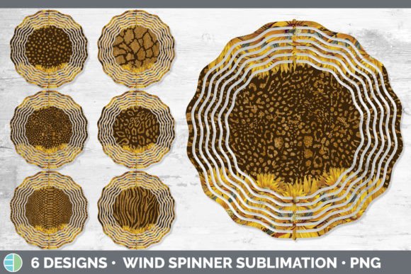 Animal Print Sunflower Wind Spinner: A Sublimation Design Bundle