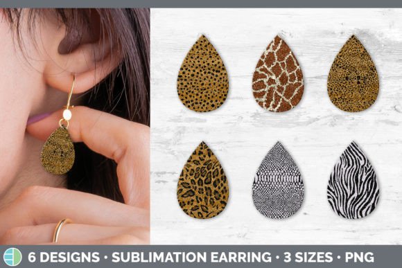 Animal Print Teardrop Earring | Glitter: Bold Style for Digital Design