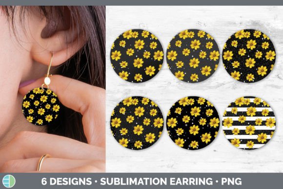 Black Animal Print Round Earring | Subli: A Bold Graphic Statement