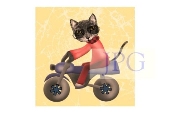 Black Cat Motorcycle 3d Animal Print: Unleashing Bold Digital Design