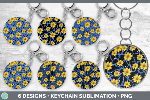 Blue Animal Print Keychain Bundle: Vibrant Sublimation Designs