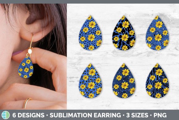 Blue Animal Print Teardrop Earring Design for Bold Creators