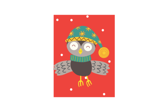 Christmas Animal Character Owl Vector: Festive Design Assets