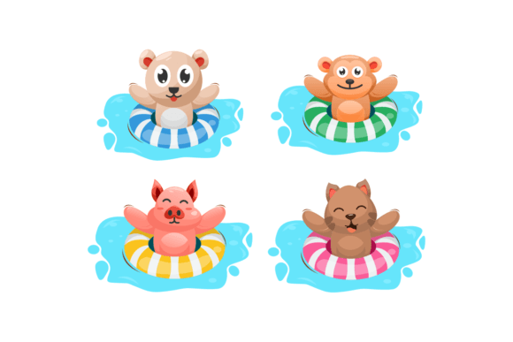 Cute Animal and Tire Illustration: A Playful Blend for Modern Brands