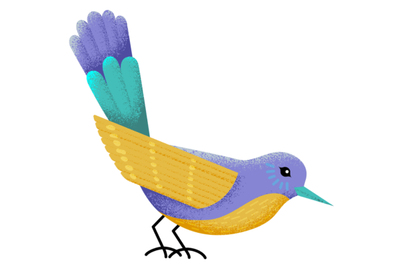 Decorative Bird: A Colorful Exotic Animal for Bold Design