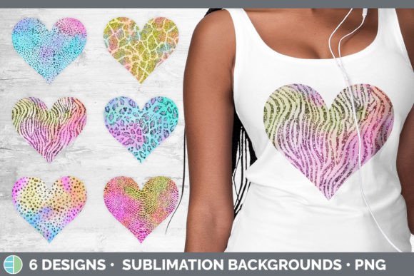 Iridescent Animal Print Hearts: A Modern Clipart Bundle