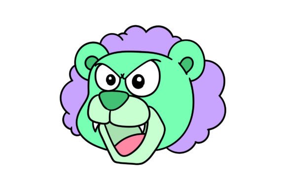 Lion Animal Head Emoticon with Angry: A Bold Visual Statement