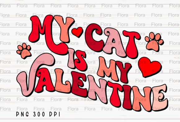 My Cat is My Valentine Animal Retro PNG: A Nostalgic Design Asset