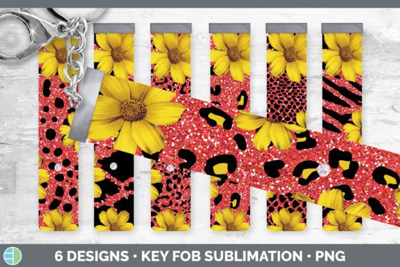 Red Animal Print Key Fob | Wristlet Subl: Bold & Practical Design Asset