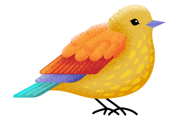 Stylized Bird: A Feathered Bright Animal for Bold Design