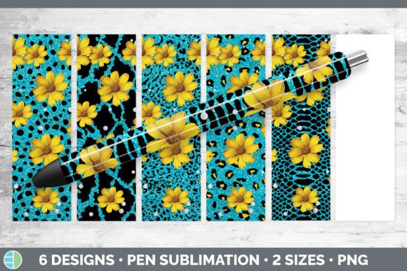 Teal Animal Print Pen Wraps: Bold Epoxy Subl Designs