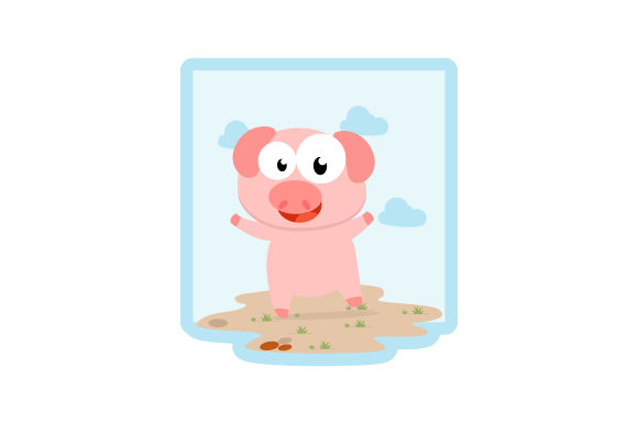 The Playful Power of a Cute Pig Animal Cartoon in Design
