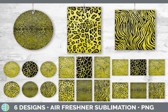 Yellow Animal Print Air Freshener: A Bold Sublimation Asset