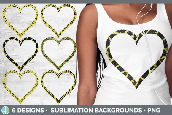 Yellow Animal Print Heart Frame Clipart: A Sublimation Bundle for Bold Branding