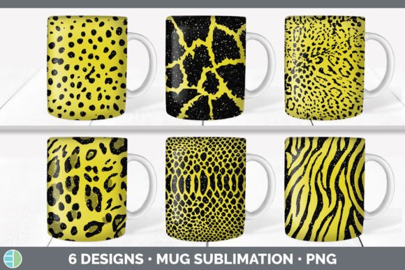 Yellow Animal Print Mug Sublimation: A Bold Design Asset