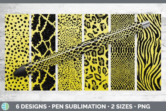Yellow Animal Print Pen Wraps: A Creative Design Asset
