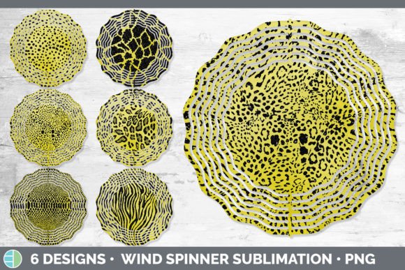 Yellow Animal Print Wind Spinner: Bold Design Assets